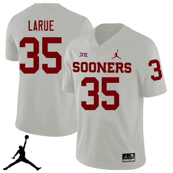 Jordan Brand Men #35 Ronnie LaRue Oklahoma Sooners 2018 College Football Jerseys Sale-White - Click Image to Close